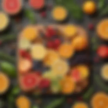 Fresh Ingredients for Creative Exfoliation Freshly cut fruits and herbs laid out as potential scrub ingredients