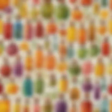 Natural Oils for Nourishment Colorful array of natural oils in small glass bottles