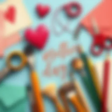 Art supplies arranged for designing unique cards