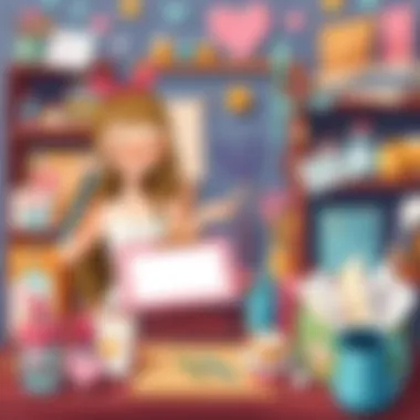 Creative workspace featuring assorted crafting materials