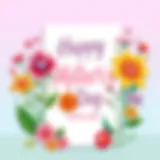 Colorful handmade Mother's Day card with floral designs