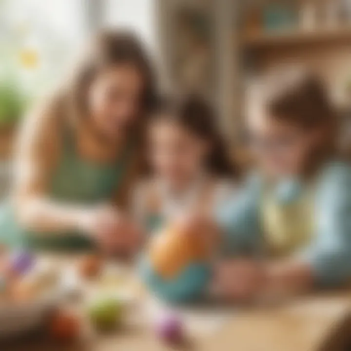 Children engaged in an exciting egg crafting activity