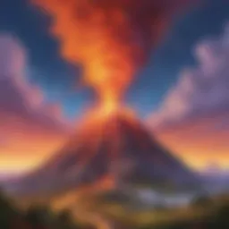 Colorful eruption of homemade volcano