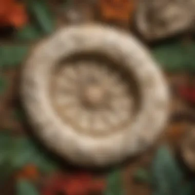 Fossil Cast Surrounded by Nature Fossil cast displayed with natural elements