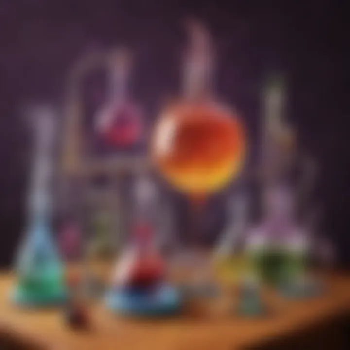 Artistic representation of chemical reactions in decorations