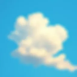 A vibrant cloud formation in a clear blue sky