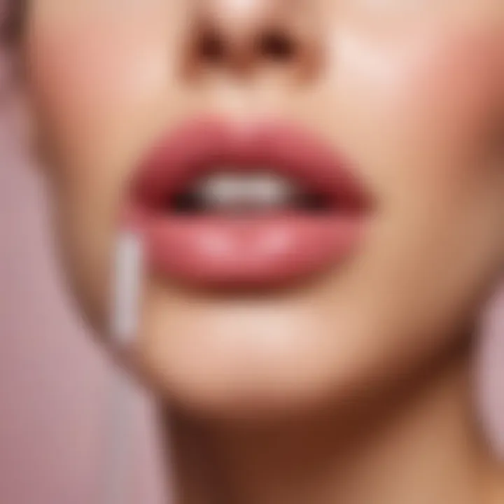 Close-up of glossy lips showcasing homemade lip gloss