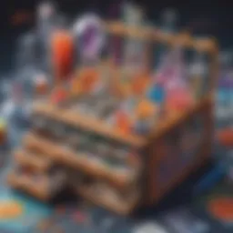 A vibrant science kit with colorful components