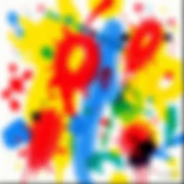 Vibrant Expressions in Abstract Art Colorful abstract painting created by children