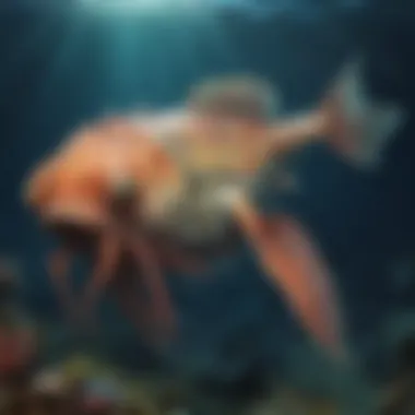 Survival in Extremes: Adapted Deep-Sea Creature An intriguing underwater creature exhibiting unusual adaptations for survival.
