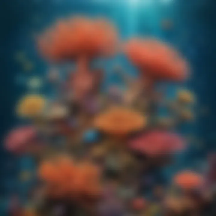 A unique deep-sea ecosystem featuring unusual corals and marine life.