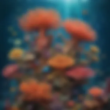 Mysteries of the Deep: A Unique Ecosystem A unique deep-sea ecosystem featuring unusual corals and marine life.