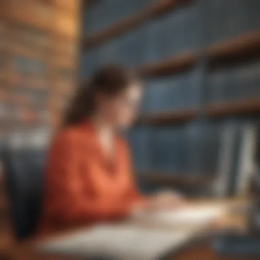 Researcher browsing academic database