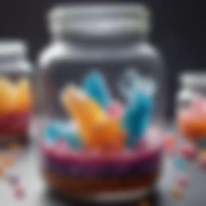 Close-up of the crystallization process in a jar