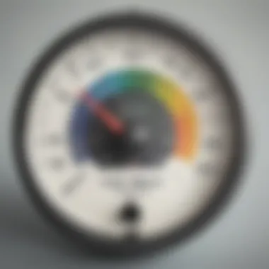 Visual depiction of a decibel meter for measuring sound intensity