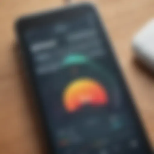 Modern smartphone displaying decibel monitor app interface