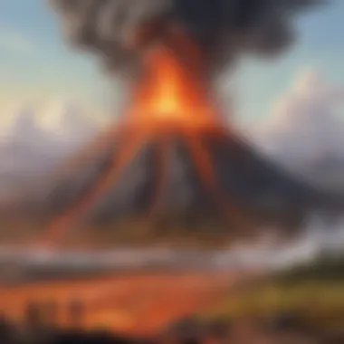 Volcano eruption demonstration