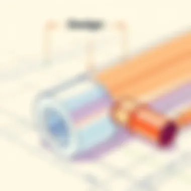 Technical illustration of engineering design drawing