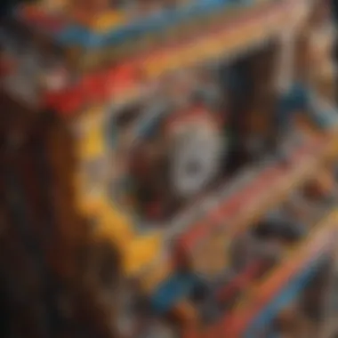 Exploring Intricacies of LEGO Construction Detailed close-up of intricate LEGO design