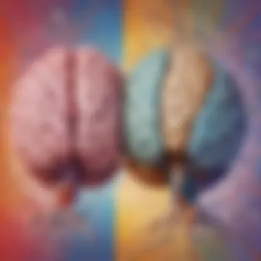Abstraction of Brain Hemispheres Illustration depicting abstract concepts