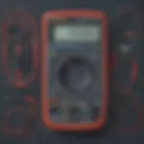 Illustration showing digital multimeter components