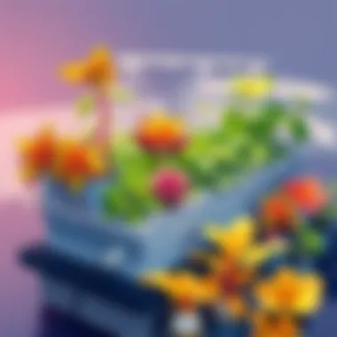 A hydroponic system showcasing vibrant plants thriving without soil