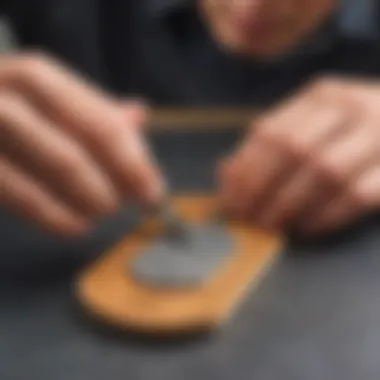 Professional dog tag stamper at work