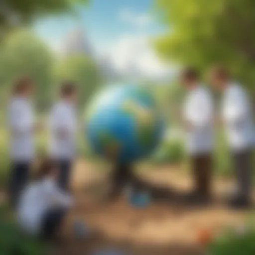 Young scientists conducting a fun outdoor experiment