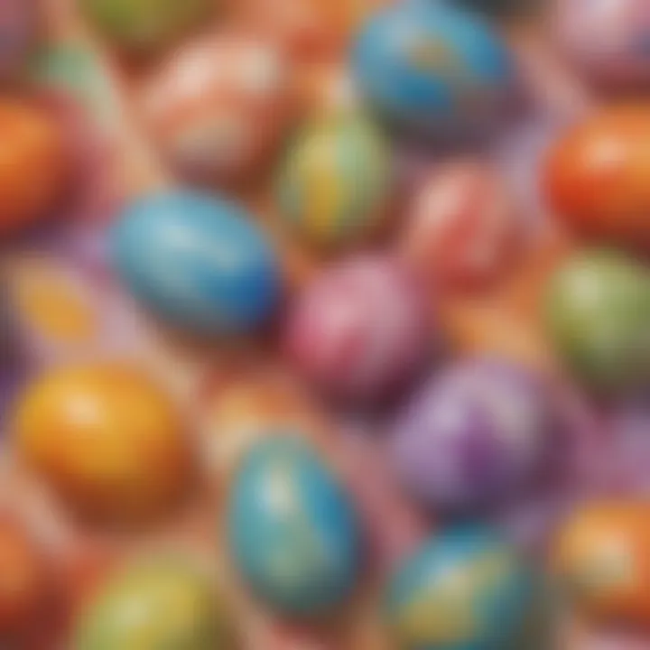 Easter egg marbled in a rainbow of colors