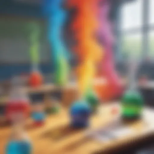 Colorful chemical reactions in a classroom experiment