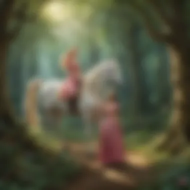 Enchanted Forest with Princess and Unicorn