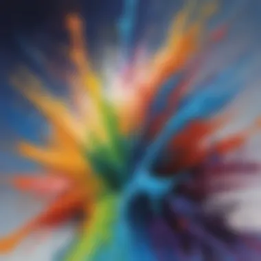 Expressive Brushwork in Splashing Art Energetic brush strokes in splashing painting