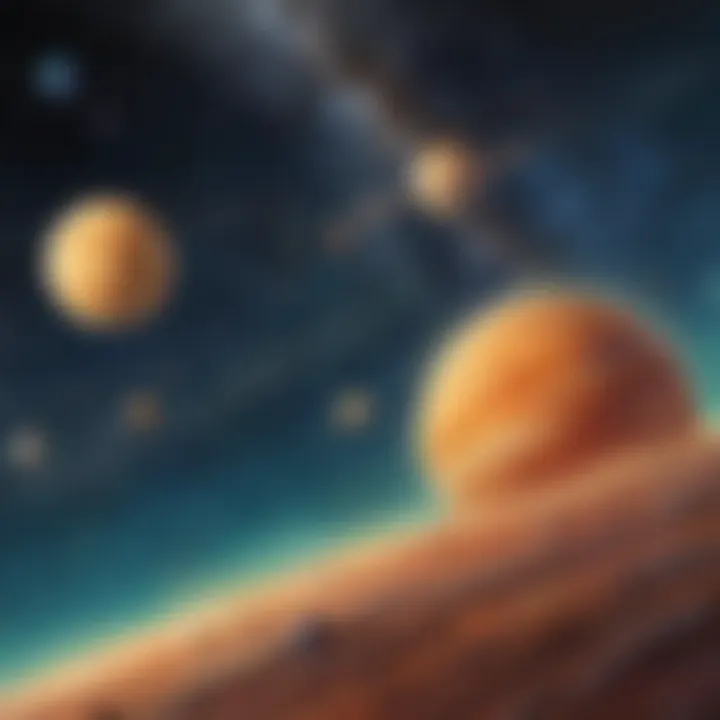 Artistic representation of the solar system