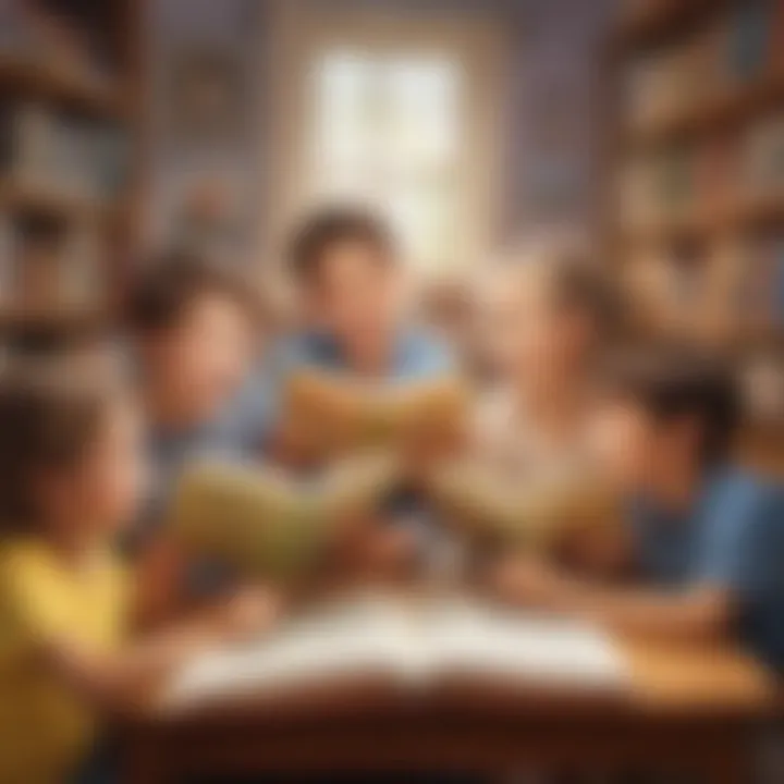 Children engaging in a fun reading session