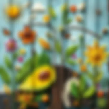 Artistic Collage of Photosynthesis A colorful collage illustrating the process of photosynthesis with various plant elements.