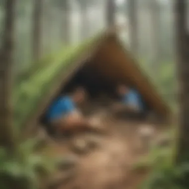 Building a shelter using natural materials
