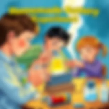 Children experimenting with a homemade battery