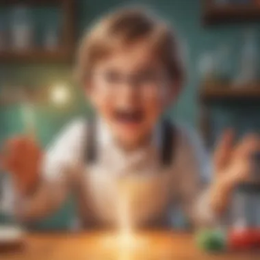 Excited Child Making a Discovery in Science Experiment