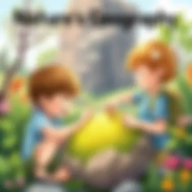 Children exploring geography through nature