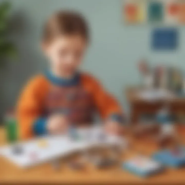 A child exploring the properties of magnets with various objects on a table.