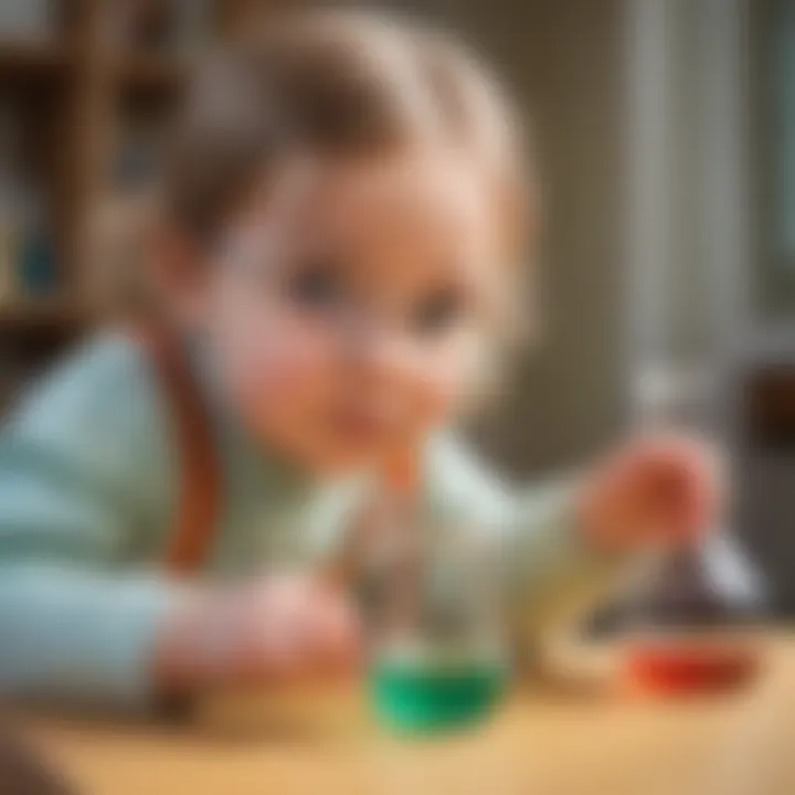 Preschooler engaging in a science experiment