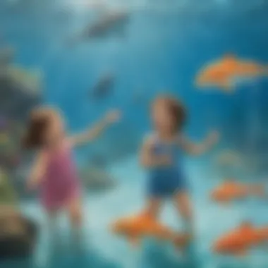 Aquatic Play with Sea Animals Preschoolers engaged in a water play activity with sea animals