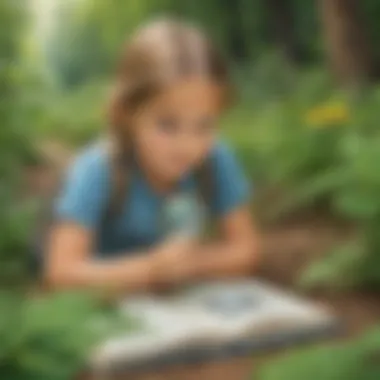 Nature Exploration for Young Minds Child exploring nature with a magnifying glass