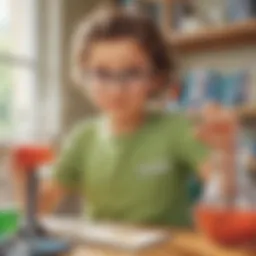 Young child conducting a science experiment