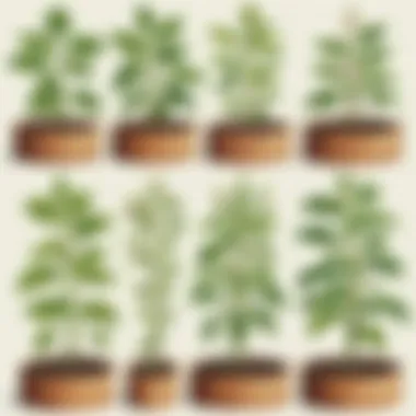 Illustration depicting various plant growth stages