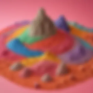 Vibrant display of Kinetic Sand in various colors