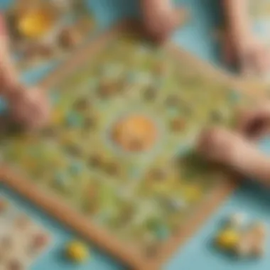 Kids playing Easter themed board game