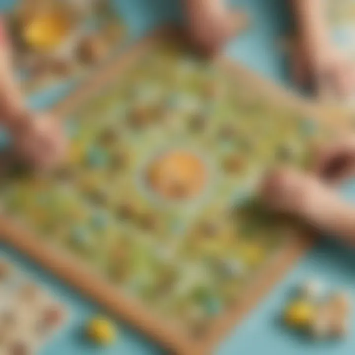 Kids playing Easter themed board game