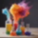 Preschool project with colorful chemical reactions