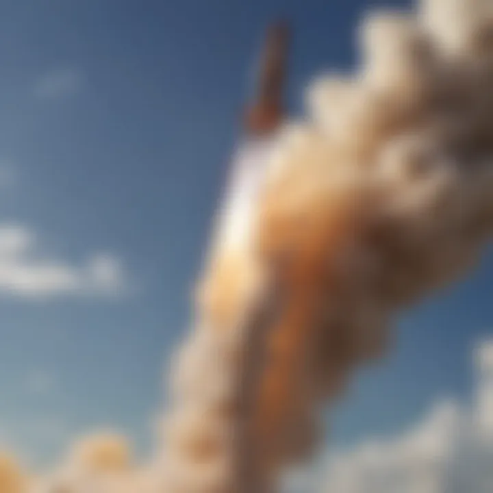 Exciting launch moment of a 2-liter rocket soaring into the sky